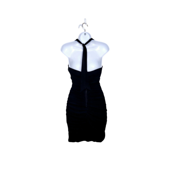 Women's NWT Speechless Black Rhinestone Shirred Halter Dress Size S - Picture 2 of 5